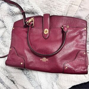 Coach Bag Maroon & Gold